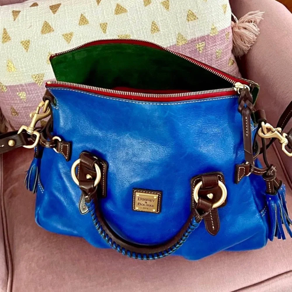Dooney & Bourke Blue Toledo Florentine Satchel - Picture 1 of 16